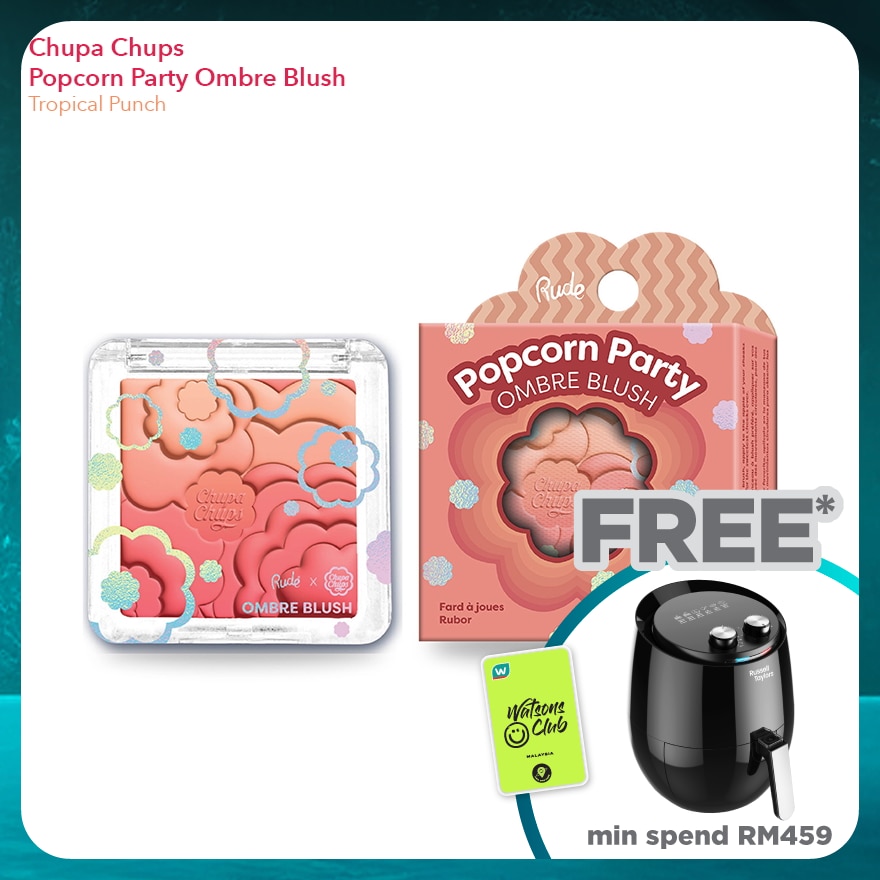 RUDE COSMETIC CHUPA CHUPS Popcorn Party Ombre Blush (Tropical Punch)