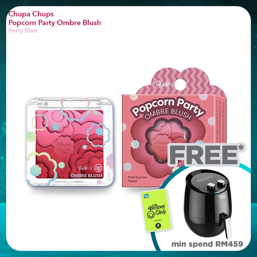 RUDE COSMETIC CHUPA CHUPS Popcorn Party Ombre Blush (Berry Blast)