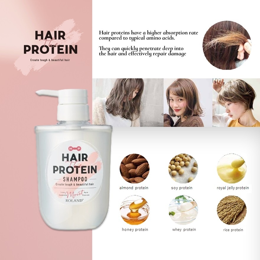 Moist Shampoo Strengthen and Repair Hair  Formulated with Hair Care Protein 460ML