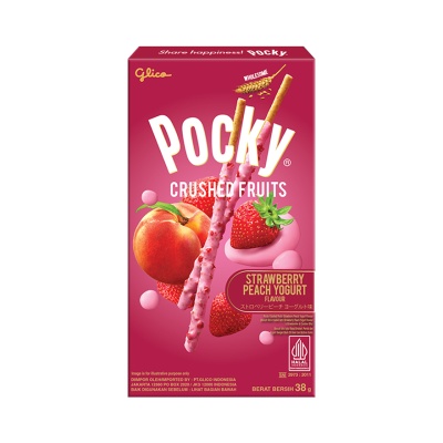 POCKY - Crushed Fruits Strawberry Peach Yogurt Flavor 38g