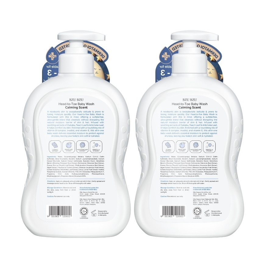 Baby Head-to-Toe Wash - 600 ml x2
