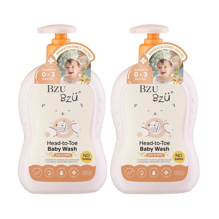 Baby Head-to-Toe Wash (Oat+ Milk) - 600ml x2