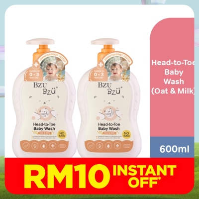 BZU BZU Baby Head-to-Toe Wash (Oat+ Milk) - 600ml x2