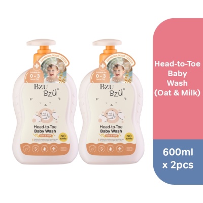 BZU BZU Baby Head to Toe Wash (Oat+ Milk) 600ml x2 image