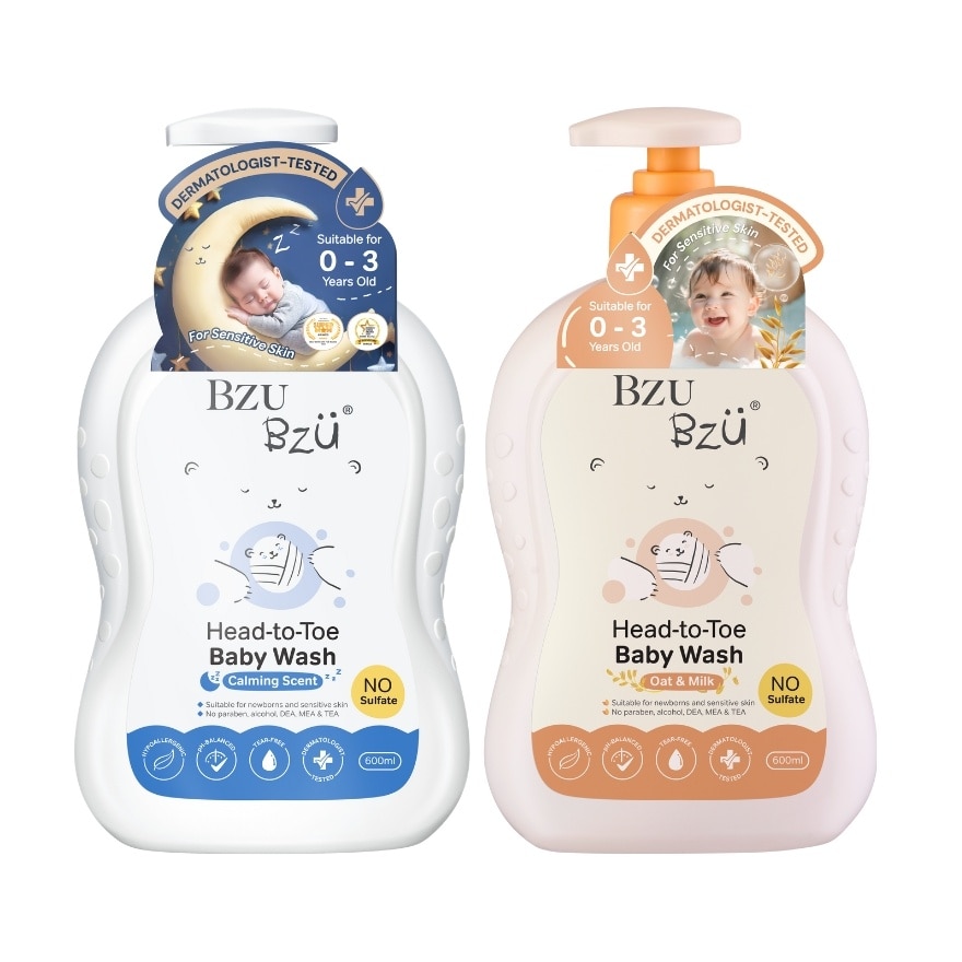 Baby Head-to-Toe Wash - 600 ml + Baby Head-to-Toe Wash (Oat+ Milk) - 600ml