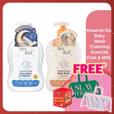 BZU BZU Baby Head-to-Toe Wash - 600 ml + Baby Head-to-Toe Wash (Oat+ Milk) - 600ml
