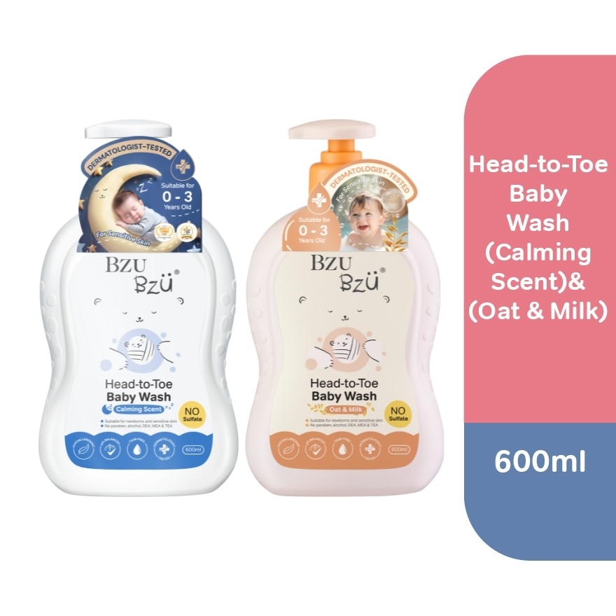 Baby Head-to-Toe Wash - 600 ml + Baby Head-to-Toe Wash (Oat+ Milk) - 600ml