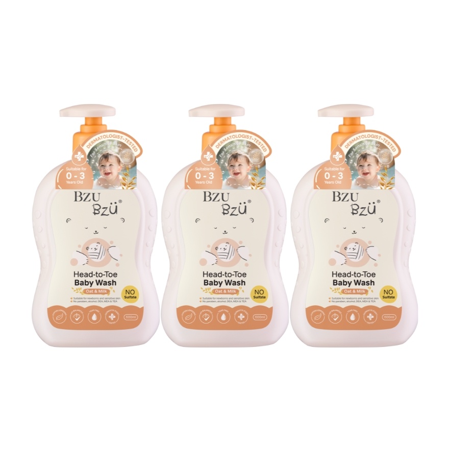 Baby Head-to-Toe Wash (Oat+ Milk) - 600ml x3 image