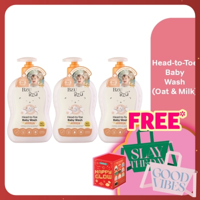 BZU BZU Baby Head-to-Toe Wash (Oat+ Milk) - 600ml x3