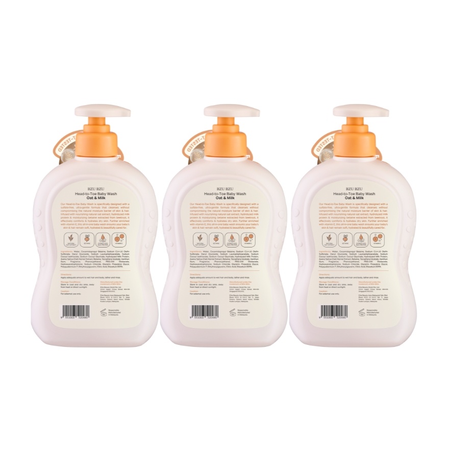 Baby Head-to-Toe Wash (Oat+ Milk) - 600ml x3 image