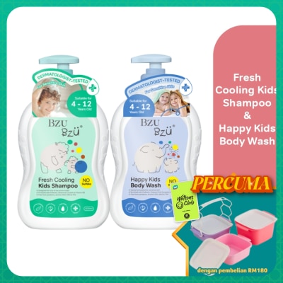 BZU BZU - Fresh & Cooling Shampoo - 600 ml + Happy Kids Body Wash - 600 ml