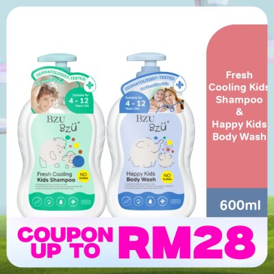 BZU BZU Fresh & Cooling Shampoo - 600 ml + Happy Kids Body Wash - 600 ml