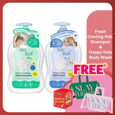 BZU BZU Fresh & Cooling Shampoo - 600 ml + Happy Kids Body Wash - 600 ml