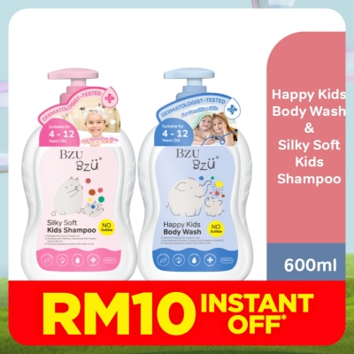 BZU BZU Happy Kids Body Wash - 600 ml + Silky & Soft Shampoo - 600 ml