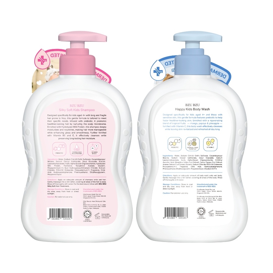 Happy Kids Body Wash - 600 ml + Silky & Soft Shampoo - 600 ml