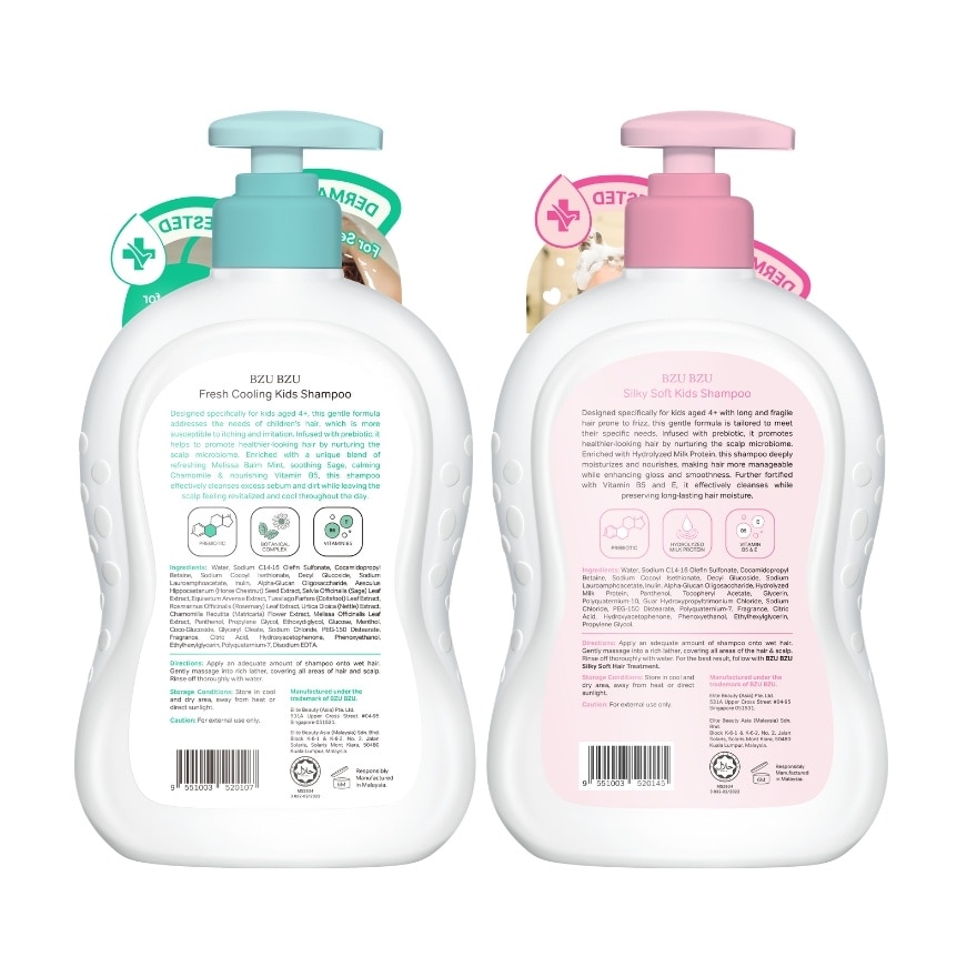 Fresh & Cooling Shampoo - 600 ml + Silky & Soft Shampoo - 600 ml