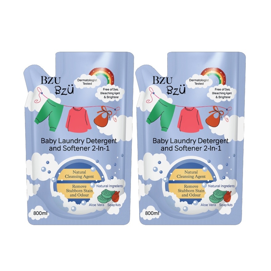 Baby Laundry Detergent and Softener 2-in-1 - 800ML Refill x2