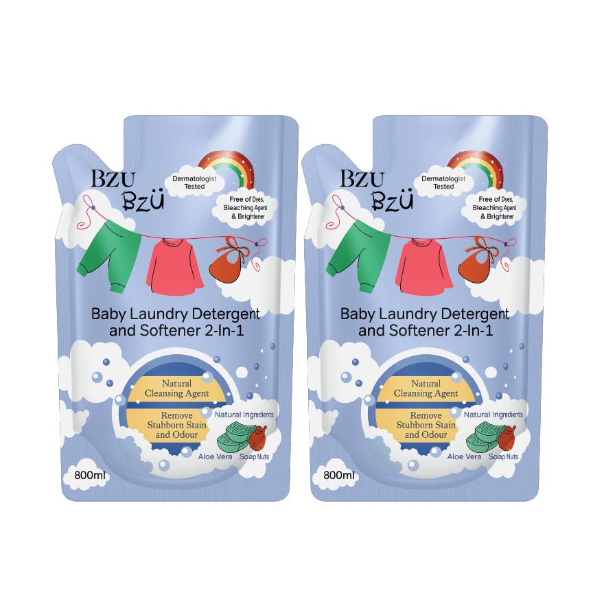 Baby Laundry Detergent and Softener 2-in-1 - 800ML Refill x2 image