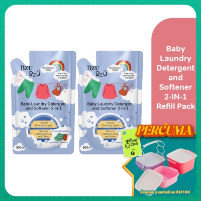 BZU BZU - Baby Laundry Detergent and Softener 2-in-1 - 800ML Refill x2