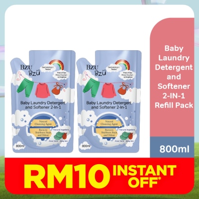 BZU BZU Baby Laundry Detergent and Softener 2-in-1 - 800ML Refill x2