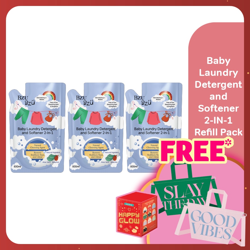 Baby Laundry Detergent and Softener 2-in-1 - 800ML Refill x3