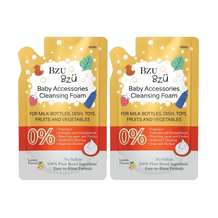 Baby Accessories Cleansing Foam (Lemon) - 400ML Refill x2