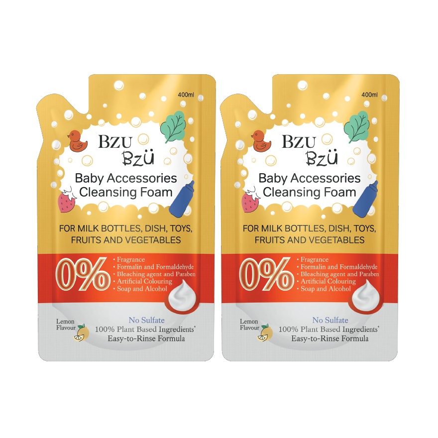 Baby Accessories Cleansing Foam (Lemon) - 400ML Refill x2