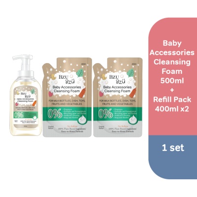 BZU BZU - Baby Accessories Cleansing Foam (Original) 400ML Refillx2+Baby Accessories Cleansing Foam(Original) image