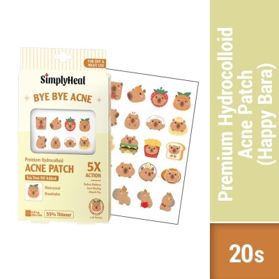SIMPLYHEAL Happy Bara Day & Night Premium Hydrocolloid Acne Patch 20s