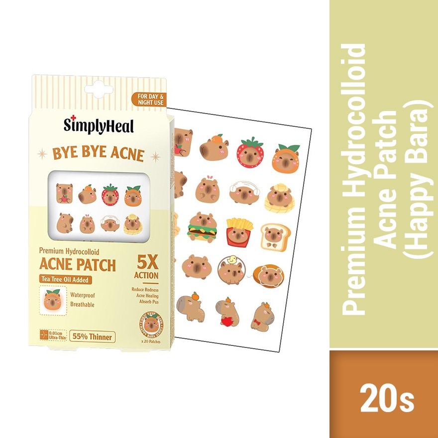 Happy Bara Day & Night Premium Hydrocolloid Acne Patch 20s