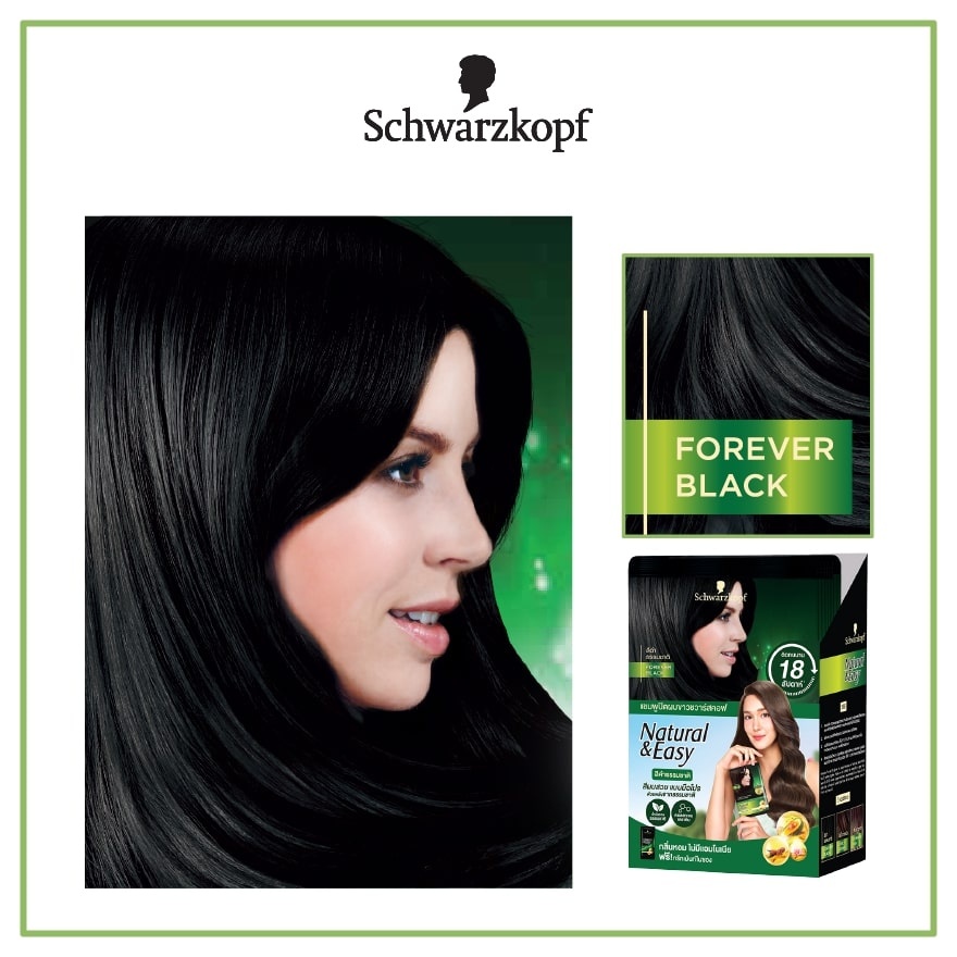 Natural & Easy Hair Color Shampoo Sachet Forever Black 1s image