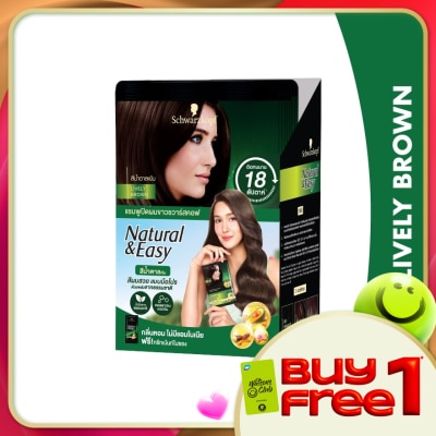 SCHWARZKOPF - Natural & Easy Hair Color Shampoo Sachet Lively Brown 1s