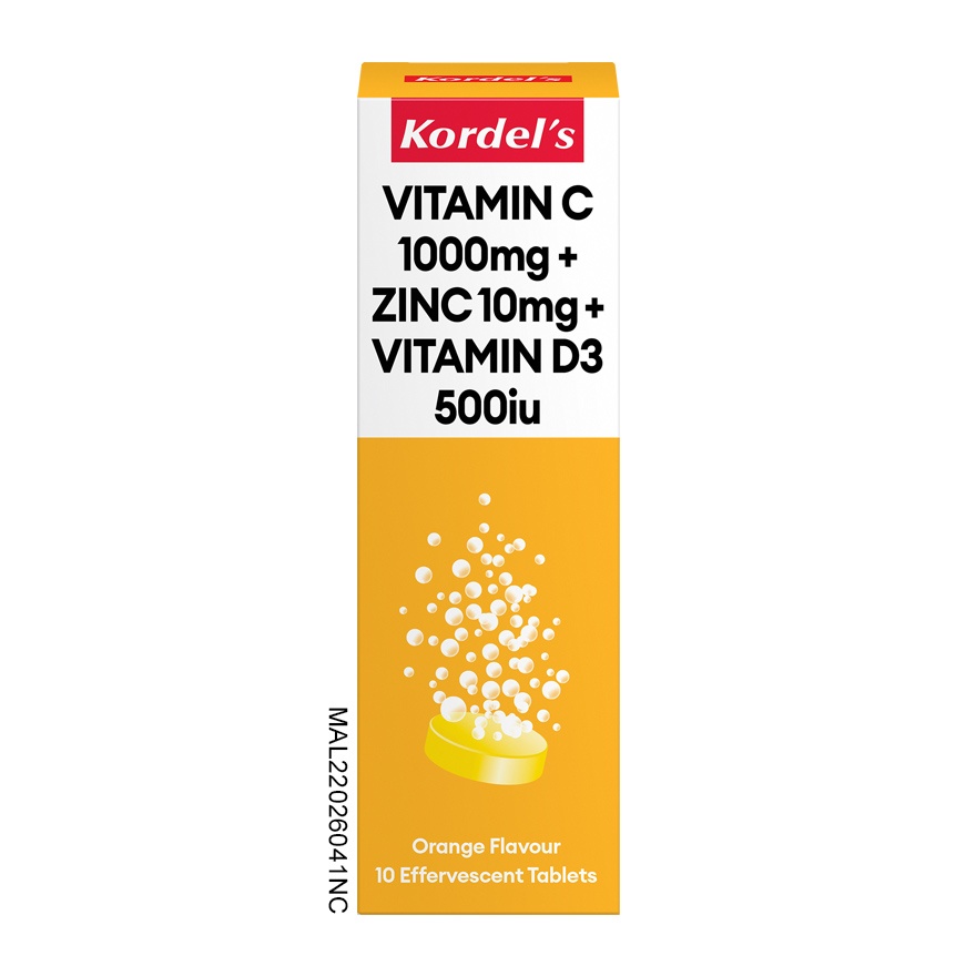 Effervescent Vitamin C 1000mg + Zinc 10mg +Vit D3 500IU 10s