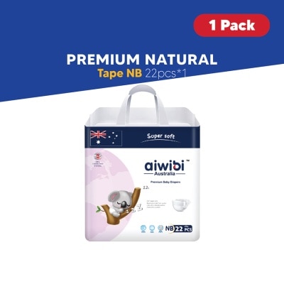 AIWIBI Baby Premium Natural Diapers Tape NB 22s