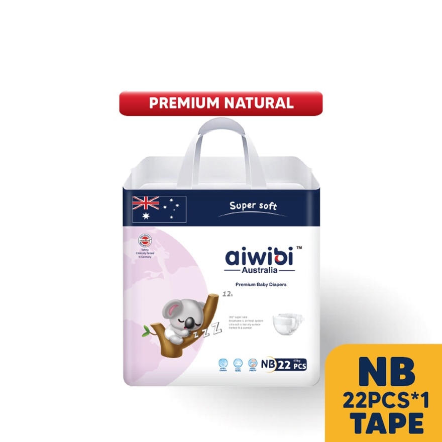 Baby Premium Natural Diapers Tape NB 22s