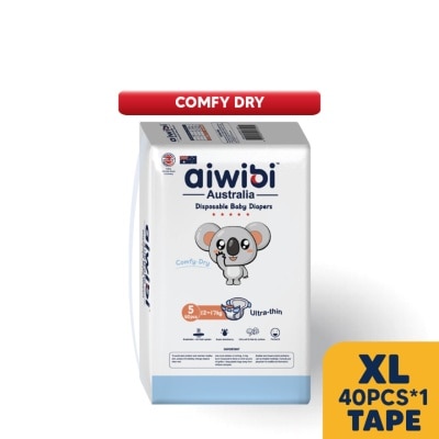 AIWIBI Baby Comfy Dry Diapers Tape XL 40s