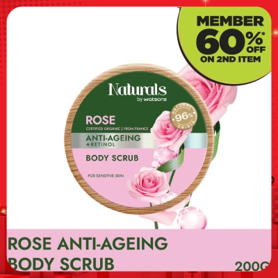 NATURALS BY WATSONS Rose Anti-ageing Body Scrub 200g