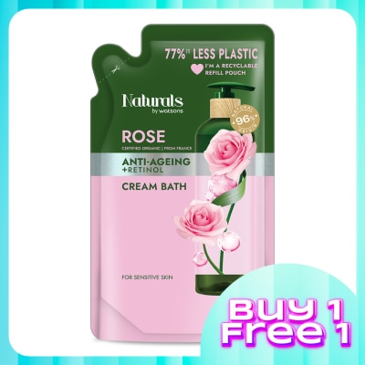 NATURALS BY WATSONS Rose Anti-ageing Cream Bath Refill 450ml