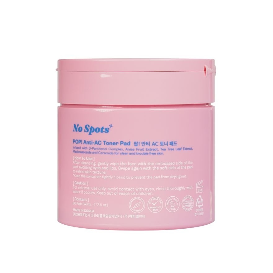 POP! No Spots Anti-AC Toner Pad 60'S