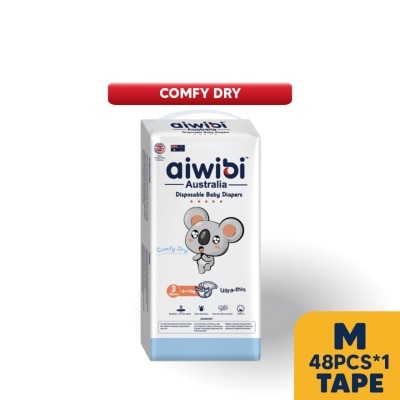 AIWIBI Baby Comfy Dry Diapers Tape M 48s