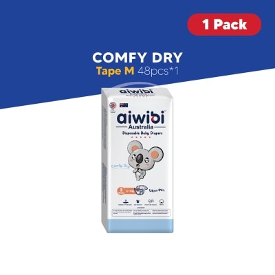 AIWIBI Baby Comfy Dry Diapers Tape M 48s