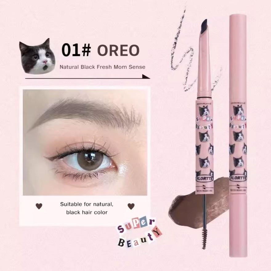 Super Beauty Eyebrow Pencil and Tint Balm - Oreo