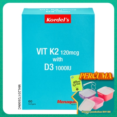 KORDEL'S - Vit K2 120mcg with D3 1000IU 60s