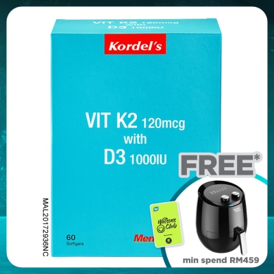 KORDEL'S Vit K2 120mcg with D3 1000IU 60s