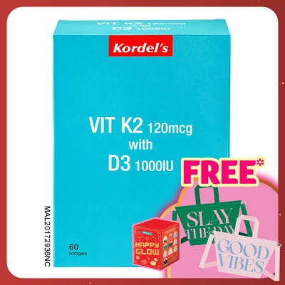 KORDEL'S Vit K2 120mcg with D3 1000IU 60s