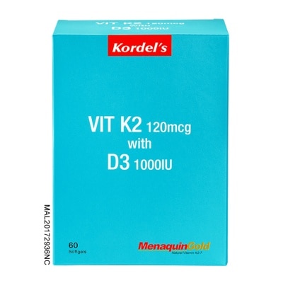 KORDEL'S Vit K2 120mcg with D3 1000IU 60s