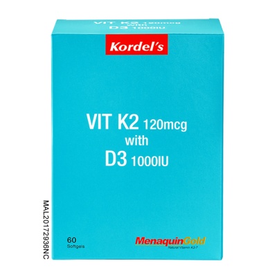 KORDEL'S - Vit K2 120mcg with D3 1000IU 60s