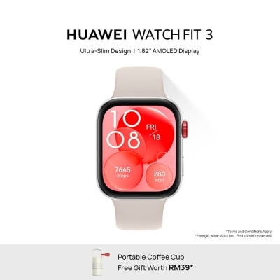 HUAWEI Watch Fit 3 Smartwatch, 1.82 AMOLED Display, Ultra Slim Design