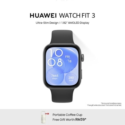 HUAWEI Watch Fit 3 Smartwatch, 1.82 AMOLED Display, Ultra Slim Design