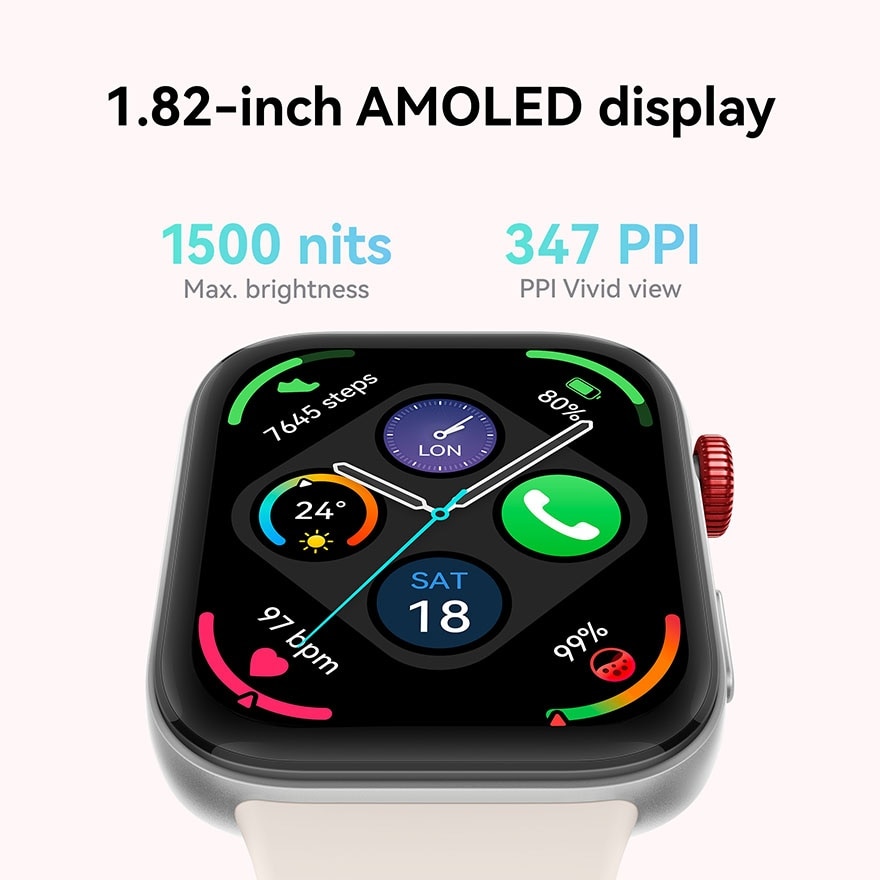 Watch Fit 3 Smartwatch, 1.82 AMOLED Display, Ultra Slim Design